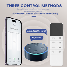 Upgraded Mini30 Curtain Motor Remote: Segment Control & Screen Feedback | For 50KG-Capacity, Quiet Motor (100-240V, App/Voice/Remote Sync)