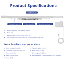 Upgraded Mini30 Curtain Motor Remote: Segment Control & Screen Feedback | For 50KG-Capacity, Quiet Motor (100-240V, App/Voice/Remote Sync)